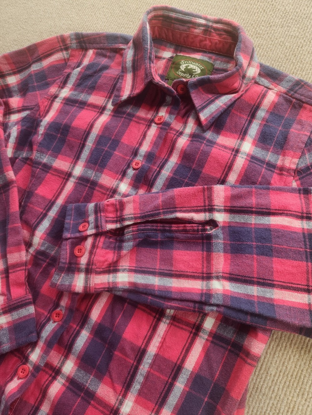 Men's Pink & Purple Plaid Flannel Shirt
